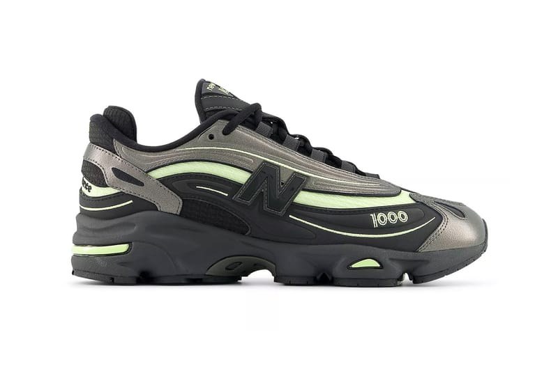 New Balance 1000 Black Metallic/Dry Lime サイド